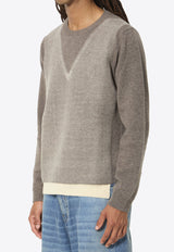 Maison Margiela Wool Crewneck Sweater Brown S50HL0086-M13304-812F
