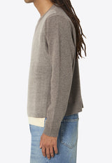 Maison Margiela Wool Crewneck Sweater Brown S50HL0086-M13304-812F