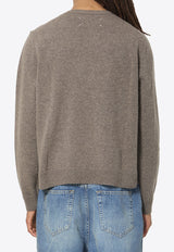 Maison Margiela Wool Crewneck Sweater Brown S50HL0086-M13304-812F