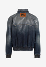 Burberry Coated Denim Aviator Jacket Blue 8121597174990/S_BURBE-A1322
