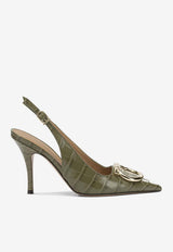 Ferragamo Sara 65 Slingback Pumps in Croc-Embossed Leather Green 0794993_2d85ceab-1bdc-4b0f-98d8-78a1a7ca309d
