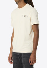 Moncler Logo Print Crewneck T-shirt Cream L20918C00052-8790F-034