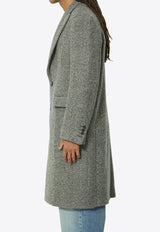 Golden Goose DB Single-Breasted Herringbone Wool Coat Gray GMP00986-P000616-81173