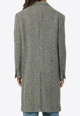 Golden Goose DB Single-Breasted Herringbone Wool Coat Gray GMP00986-P000616-81173
