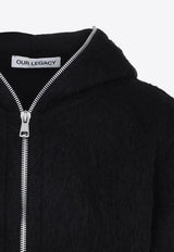 Zip-Up Hood Sweatshirt in Wool Blend