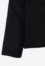 Zip-Up Hood Sweatshirt in Wool Blend