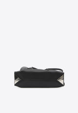 The Attico Small La Passeggiata Leather Shoulder Bag Black 250WAH00058-LBT019AA-100