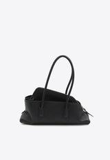 The Attico Small La Passeggiata Leather Shoulder Bag Black 250WAH00058-LBT019AA-100