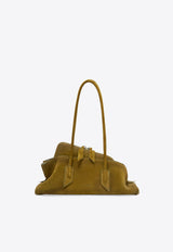 The Attico Small La Passeggiata Suede Shoulder Bag Green 250WAH00058LBT108AA/T_ATTIC-853
