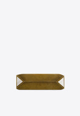 The Attico Small La Passeggiata Suede Shoulder Bag Green 250WAH00058LBT108AA/T_ATTIC-853