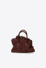 The Attico Mini La Passeggiata Suede Shoulder Bag Brown 260WAH00063-007AA-850