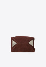 The Attico Mini La Passeggiata Suede Shoulder Bag Brown 260WAH00063-007AA-850