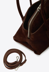 The Attico Mini La Passeggiata Suede Shoulder Bag Brown 260WAH00063-007AA-850