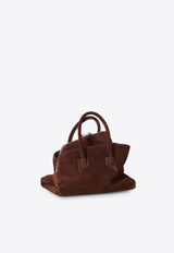 The Attico Mini La Passeggiata Suede Shoulder Bag Brown 260WAH00063-007AA-850
