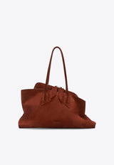 The Attico Medium La Passeggiata Brushed Suede Shoulder Bag Brown 250WAH00054LBT007AA/T_ATTIC-850