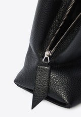 The Attico Medium La Passeggiata Leather Shoulder Bag Black 250WAH00054-LTB117AA-100