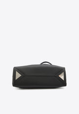The Attico Medium La Passeggiata Leather Shoulder Bag Black 250WAH00054-LTB117AA-100