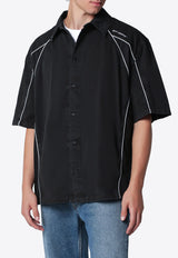 Off-White Paneled Bowling Shirt Black OMGG01IS26FAB001/S_OFFW-0001