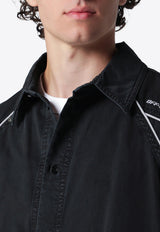 Off-White Paneled Bowling Shirt Black OMGG01IS26FAB001/S_OFFW-0001
