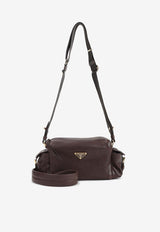 Triangle Logo Leather Crossbody Bag