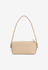 Logo Patch Leather Shoulder Bag