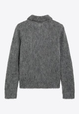Chloé Alpaca-Blend Polo Sweater Gray CH26AMP16720/T_CHLOE-013