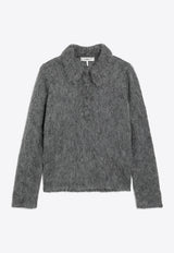 Chloé Alpaca-Blend Polo Sweater Gray CH26AMP16720/T_CHLOE-013