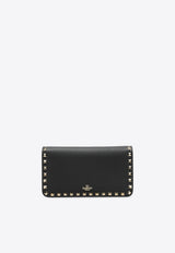 Valentino Rockstud Leather Chain Clutch Black 9W2P0S61VSH/T_VALE-0NO