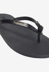 Pool Leather Logo Flip Flops