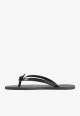Pool Leather Logo Flip Flops