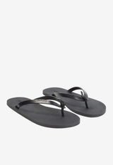 Pool Leather Logo Flip Flops