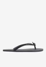 Pool Leather Logo Flip Flops