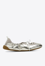 Chloé Kick Ballet Sneakers in Metallic Leather Silver CH26A19SYO/T_CHLOE-9DG