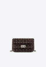 Valentino Small Rockstud Spike Quilted Suede Shoulder Bag Brown 9W2B0123KQQ/T_VALE-0TO