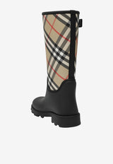 Burberry Marsh Stamp Mid-Calf Rain Boots Black 8111677170480/T_BURBE-A1189