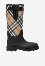 Burberry Marsh Stamp Mid-Calf Rain Boots Black 8111677170480/T_BURBE-A1189