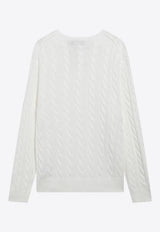 Polo Ralph Lauren Cable Knit Crewneck Sweater White 710775885033CO/T_POLOR-WHT