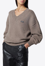ROTATE Knitted V-neck Sweater Gray 1151411078BCR2014/T_ROTAT-1078
