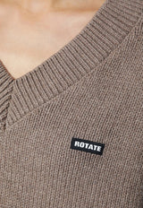 ROTATE Knitted V-neck Sweater Gray 1151411078BCR2014/T_ROTAT-1078