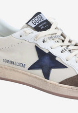 Ball Star Distressed Leather Low-Top Sneakers