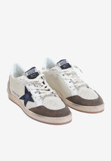 Ball Star Distressed Leather Low-Top Sneakers