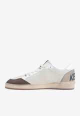 Ball Star Distressed Leather Low-Top Sneakers