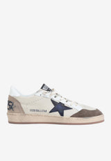 Ball Star Distressed Leather Low-Top Sneakers