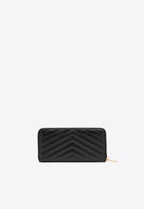 Saint Laurent Cassandre Matelassé Leather Continental Wallet Black 358094BOW01/T_YSL-1000