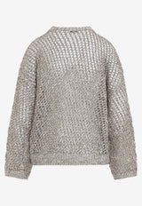 Sequin Fish-Net Knit Sweater