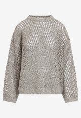 Sequin Fish-Net Knit Sweater