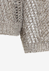 Sequin Fish-Net Knit Sweater