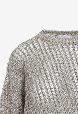 Sequin Fish-Net Knit Sweater