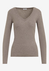 V-neck Cashmere-Blend Sweater