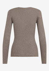 V-neck Cashmere-Blend Sweater